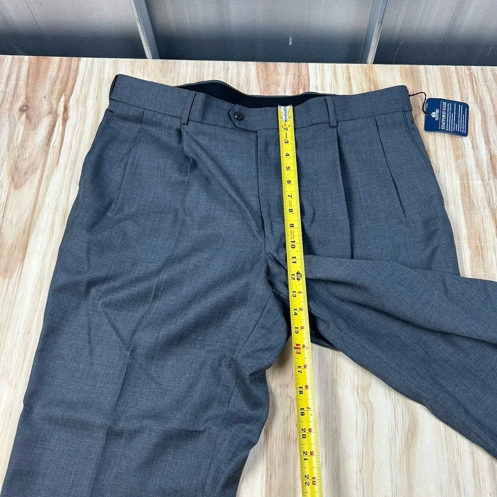 Stafford Ease NEW Mens Pants Slacks Gray Size 40x32 Wool Blend